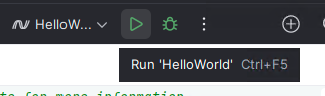 A screenshot of JetBrains Rider with the Run button highlighted in the toolbar
